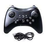 Cooleedtek Controle Remoto Preto Clássico Sem Fio Pro Controle De Jogo Gamepad Joypad Para Nintendo Wii U