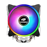 Cooler Fan C3tech Gaming Fc-l100m Para Processador Cpu Amd E Intel Com 4 Heat Pipes E Iluminacao Em Led Multicores Ate 1600rpm