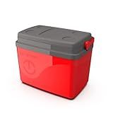 Cooler Termico Grande Praia Viagem Acampamento Camping Pesca 30 Litros Cabe 45 Latas Caixa Com Alça Vermelho
