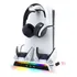 Cooler Vertical Para Ps5 Slim Com Rgb E Suporte Para Headset Cor Branco