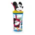 Copo 3d Infantil Canudo Mickey Tampa Plástico 360ml Disney Cor Azul