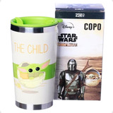 Copo Baby Yoda Semi-térmico 400ml C/ Tampa Oficial Star Wars