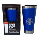 Copo Clube Grêmio Térmico Inox C/ Tampa Abridor 473ml Cor Azul Caneca Térmica