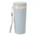 Copo Fibra Bambu C  Tampa Ecológico Térmico Microondas 350ml Cor Azul Sem Desenho