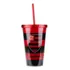 Copo Plástico Com Canudo Time Flamengo 450 Ml Cor Vermelho