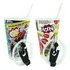 Copo Vidro Coca-cola C/ Tampa E Canudo Quadrinho Geek 450ml