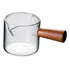 Copo Vidro Medidor De Café Expresso Alça De Madeira Barista Cor Transparente