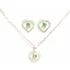  Coraçao Cristal Swarovski Brinco Pingente + Cordao Prata