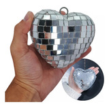 Coração Espelho 11cm Rotativo Refletir Luzes Decoração
