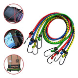 Corda Elástica Gancho Metal 2 M Bagageiro Moto Bike Kit 4