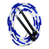Corda Pular Segmentada Freestyle Beaded Rope Prottector 3mt Cor Azul E Branco