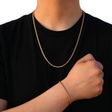 Cordao Baiano Dourado Pulseira