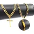 Cordão Banhada A Ouro 70cm Grosso + Pingente Cruz + Pulseira