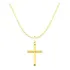 Cordão De Ouro 18k - 750 60cm Piastrine E Cruz Facetada 2cm Cor Amarelo