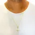 Cordao De Ouro 18k Masculino Cadeado + Crucifixo Cravejado 