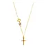 Cordão Feminino Bailarina Ouro 18k 40cm Pingente Crucifixo Cor Dourado