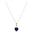 Cordão Feminino Bailarina Ouro 18k 750 40cm Pingente Coração Cor Coração Azul