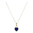 Cordão Feminino Bailarina Ouro 18k 750 45cm Pingente Coração Cor Coração Azul