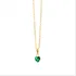 Cordão Feminino Bailarina Ouro 18k 750 45cm Pingente Coração Cor Coração Verde