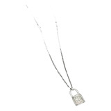 Cordao Feminino Cadeado Cravejado