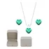 Cordão Feminino Prata 925 Conjunto Brincos Pingente Coração