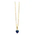 Cordão Femino Bailarina Ouro 18 K 750 50cm Pingente Coração Cor Coração Azul