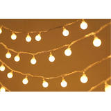 Cordão Led Fio Luz Varal 8f 80 Bolinhas Fio Transparente 8m Cor Das Luzes Branco Quente 110v