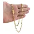 Cordão Masculino 6mm Banhada Ouro 18k Cadeado Tijolinho