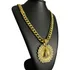 Cordão Pit Bull 13mm + Nossa Sra Ramos Crav Banhado Ouro 18k