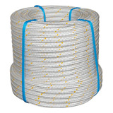 Cordas Pampa Nr18 12mm Corda Rapel Poliamida Cor Branca Com Fio Amarelo 50m