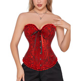 Corpete Corset Espartilho Cinta Modeladora Afina Cintura Red