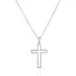 Corrente Aço Inox Pingente Crucifixo Masculino - Presente Cor Prateado