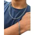 Corrente Cordão Aço Inox Masculino Grumet 60cm 7mm  pulseira