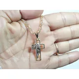 Corrente Crucifixo Face Dourada