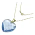 Corrente De 45cm E Pingente Cristal Varias Cores De Ouro 18k