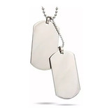 Corrente E 2 Placas Militar Dog Tag Aço Inox Ref: 307