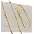 Corrente E Pulseira Grumet Masculina 3mm Banhado A Ouro 18k