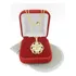 Corrente Feminina 40cm 1mm + Flor Strás Folheada Ouro Cr338 Cor Dourado