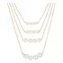 Corrente Feminina Folheada Ouro 18k Multi Colares Pedras 527 Cor Dourado