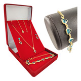 Corrente Feminina Pulseira Brincos