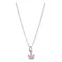 Corrente Infantil Prata925 Menina Com Pingente Coroa Rosa