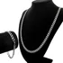 Corrente Masculina Cordão C/ Pulseira Prateado Aço Inox