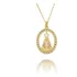 Corrente Nossa Senhora Aparecida Zirconia Folheado Ouro 18k