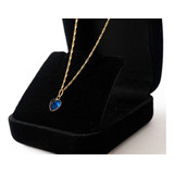 Correntinha Feminina Ouro 18 K 750 40cm Pingente Coração Cor Coração Azul