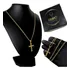 Correntinha Fina Cordão Masculino Aço Inox Dourado Crucifixo