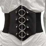Corselet Cinto Corpete Espartilho Elástico Corsse Couro Pu