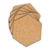 Cortiça Adesiva Hexagonal 4mm 29x25 4 Pçs Decoração  Quadro