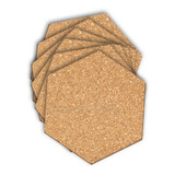 Cortiça Adesiva Hexagonal 4mm 29x25 6 Pçs Decoração  Quadro