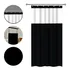 Cortina Box Banheiro Lisa Antimofo Pvc C  Visor Transparente Cor Preto Liso
