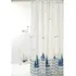 Cortina Box Banheiro Poliéster 198cmx180cm Antimofo Cor Branco Barco Azul